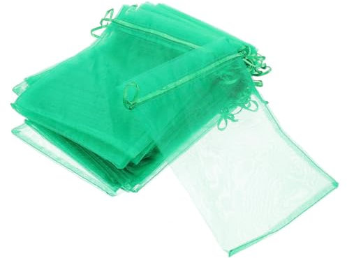 ibasenice 50 Piezas Bolsas De Malla para Frutas Cordón Bolsa para Jardín Protege Frutas Árboles Frutales y De Pájaros Insectos