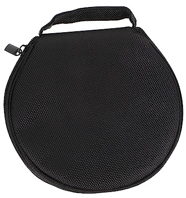 HOMOCONO Bolsa para Guardar CD y DVD de Gran Capacidad, Resistente al Desgaste, Portátil, de Tela Oxford Negra Forma Redonda para Coche