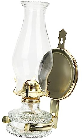 Mikikit Lámpara De Queroseno Vintage Grande, Lámpara De Aceite De Interior, Vidrio Resistente, Función De Iluminación De Emergencia, Adecuado para Decoración De Salón y Dormitorio, Base Decorativa