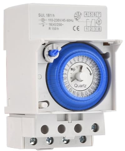 Uxsjakjsd 24-Stunden-DIN-Schiene Analog Mechanischer Timerschalter 30 Minuten Programmierbar AC110V-230V