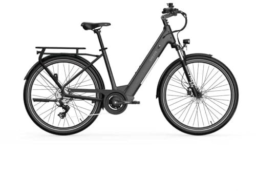 Qreate City Pro 36V 250W Electric Bike, 15Ah Removable Battery, 27.5 Urban Commuter E-Bike, Step-Through Design, 7-Speed,hydraulic disc brake, Lightweight Frame & TFT Display (CITY PRO,Jetty Black)