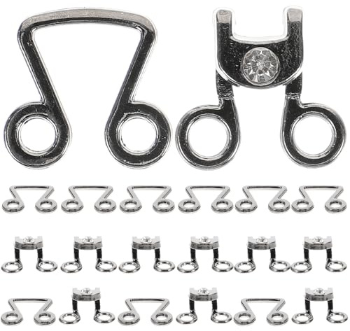 FRCOLOR Lot de 10 Crochets Métalliques Invisibles Couleur Gunmetal, Fermetures à Œillets pour Couture, Crochet de Jupe et Agrafes de Soutien-gorge, Accessoires de Fixation Polyvalents