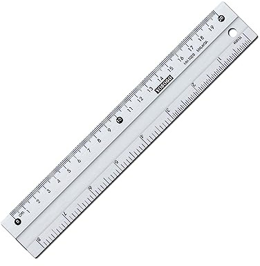 8 Inch Aluminum Non Slip Rulers for Drawing, Set of 6 Pieces - Centimeters and Inch Scales for Precise Work, School and Home