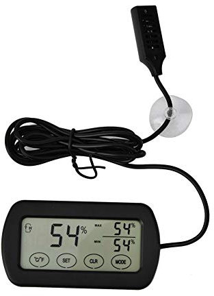 HEEPDD Thermometer Hygrometer Monitor Gauge, Automatic Alarm Egg Incubator Max Min Temperature Humidity LCD Display Digital Reptile Amphibian Tank Thermometer Hygrometer with Remote Probes
