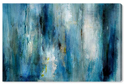The Oliver Gal Artist Co. Abstract Wall Art Canvas Prints 'Plenty Blue Rain' Paint