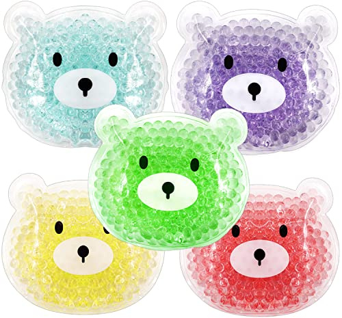 5 PCS Boo Boo Ice Packs, Kids Reusable Gel Ice Pack, Cute Children Gel Ice Pack for Kids Injuries, Kids Cute Lunch ice Pack, Breastfeeding, Wisdom Teeth, Pain Relief, Kids Fever, Headaches(3.8X3.6in)