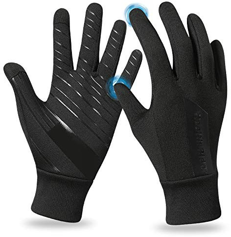 MOCOCITO Laufhandschuhe Herren Damen Touchscreen Handschuhe Sporthandschuhe Warme Winddichte Winterhandschuhe Anti-Rutsch Full Finger für Laufen Fahren Camping Wandern
