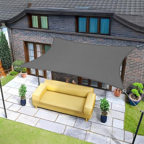Sunnylaxx 2,5x3,5m Sonnensegel Rechteckig, Wasserdicht Sonnenschutz Sunsegel Color Anthrazit, 95% UV-Schutz,für Außenbereich,Garten