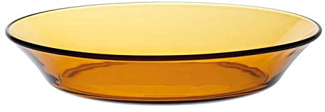 Assiette creuse en verre ambré, bol empilable, mélanges, cuisine, pâtisserie, salades, dimensions 3,5 x 19,5 cm (hauteur x diamètre)