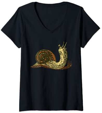 Womens Ornamental gourd / snail hybrid. funny sketch artistic V-Neck T-Shirt