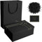 Black Gift Box, Luxury Gift Boxes with Lids Ribbon Greeting Card Shredded Paper and Paper Gift Bag Jewellery Gift Boxes for Valentines Day Presents Birthdays Wedding Anniversaries(22 * 16 * 8.5cm)