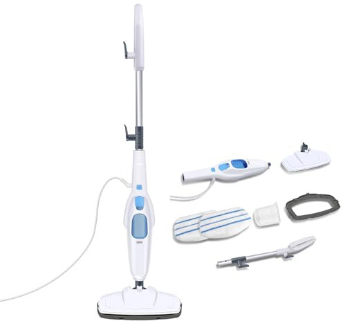 Steam Mop 1500W, Floor Steamer with Detachable Handle for Tile, Furniture, Hardwood, Upholstery, & Carpet, Handheld Steam Cleaner for Home Use, 400ML Tank, 16FT Cable