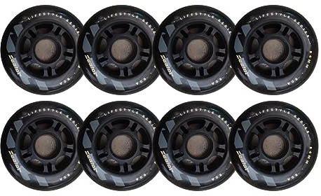 Generisch Inline Skate Rollen Inline Skate Räder 80A Indoor/Outdoor Rollschuh Räder 84 mm (8er Pack) Ersatz Rollschuhräder für Roller Blade Räders