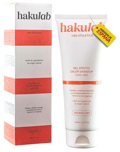 HAKULAB Crema Cannabis Músculos y Articulaciones, Crema CBD Cannabidol | Efecto Frío-Calor | Sensación de Alivio Local | Calienta y Activa (Efecto Calor, 200ml)