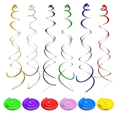 BQRKOTM 18 pezzi Decorazioni Feste Appendere a Spirale, Decorazioni Soffitti a Spirale, Riutilizzabili Stelle Filanti a Spirale, Ghirlanda a Spirale per Baby Shower,Matrimonio,Forniture Bomboniere