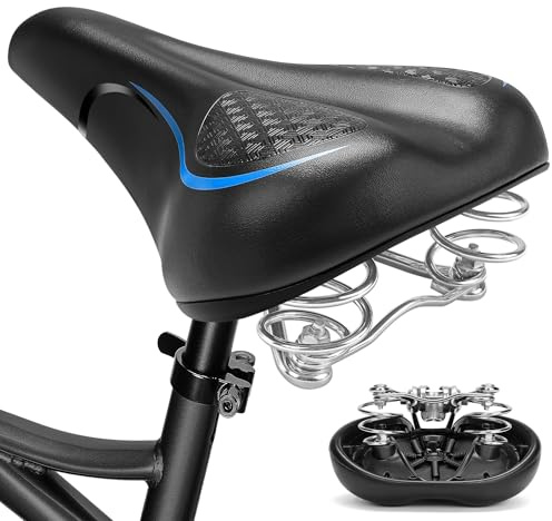 CDYWD Selle de Velo Ultra Confortable Homme et Femme, avec Suspension Intégrée, Super Doux, Siège de vélo Ergonomique, Selle Confort Velo pour Vélos de Route, VTT, Vélos Gravel, Ebike, Vélo de Ville