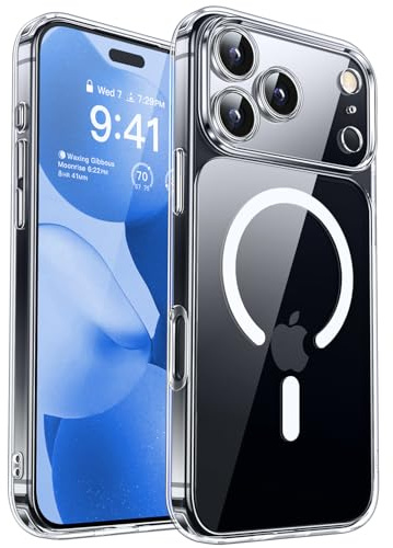 CANSHN Magnetica Cover per iPhone 17 Pro(6,3 Pollici), [Compatibile con MagSafe],[Protezione Completa Della Fotocamera], Custodia Protettiva Antiurto per Telefono,Trasparente