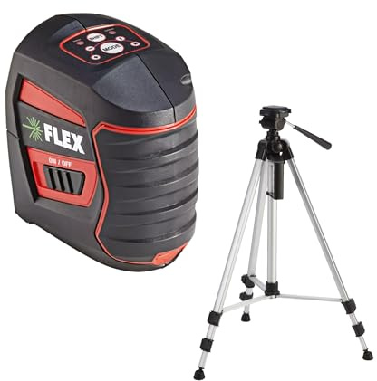 FLEX Självutjämnande korslinjelaser ALC 2/1-G/R LKS 65-170 F 1/4 – inkl. stativ (vikt 2,87 kg, noggrannhet ± 0,3 mm/m, Li-Ion batteri 3,7 V/1200 mAh) 530443