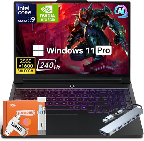 Lenovo Legion Pro 7i Gen 10 Gaming Laptop 2025 New, GeForce RTX 5080 16GB GDDR7, Intel Ultra 9 275HX (Up to 5.4GHz), 16 WQXGA OLED 240Hz 500nits, 32 GB DDR5, 1 TB SSD, Win11 Pro, w/Accessories