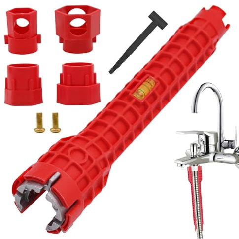 Chiave per rubinetto - Installazione di chiavi sanitarie regolabili, strumento chiave esagonale multifunzionale | Connettore portatile tubo 'acqua di trazione, forte chiave di presa per