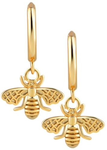 Baluue Boucles D'oreilles Pendantes Abeille Rétro en Alliage Or, Artisanat Soigné, Confort pour Festival ou Soirée, Élégante et Chic