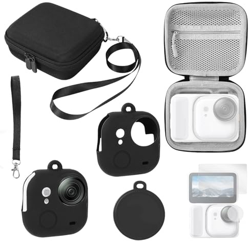 Allt-i-Ett-Bärväska för Insta360 Go Ultra-Kamera, Bärbar Förvaringsväska med Karbinhake Objektiv- och Skärmskydd Objektivlock och Rengöringsduk Kompletta Skyddstillbehör