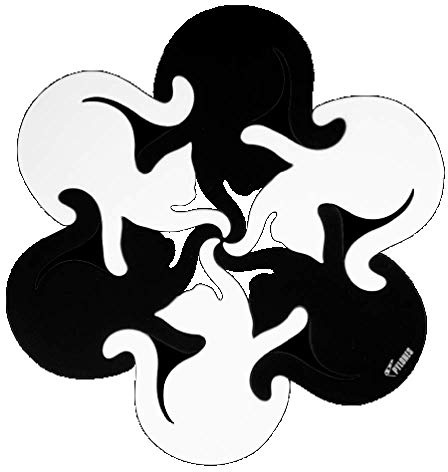 Pylônes Coaster, Schwarz und Weiß, Silikon, Rechteckig