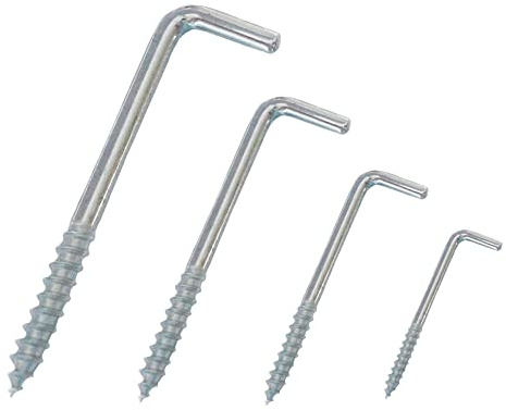 Generisch L-Haken gerade 90°, Schraubhaken Stahl verzinkt Winkel Haken mit Holzgewinde (25, 3,3 x 30 mm)