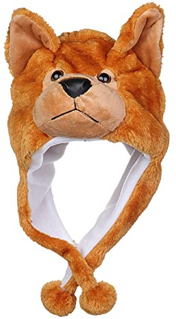 JK Home Bonnet Animaux Chapeau Ski Peluche Adulte Enfant Chien