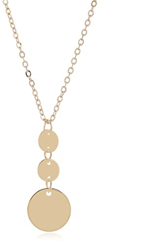 VNEWSCHI Disc Sweater Chain Ladies Long Disc Pendant Necklace Autumn and Winter New Personality Long Y-Pendant Necklace Metal Geometric Gold Plated Sweater Chain Fashion Jewelry