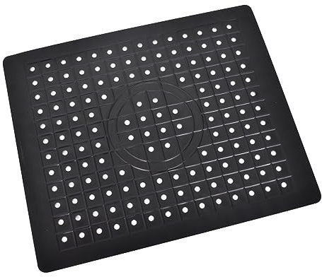 31.5x26.2 cm Spülbecken Schutzmatte,Spülbeckenmatte mit Abflussloch,rutschfeste Spülbecken Matte,Spülbeckenschutz Zusammenklappbar,Spülbeckeneinlage Eckig für Geschirr und Becken (Schwarz)