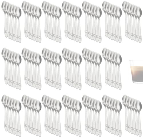Cucharillas cafe pequeñas acero inoxidable 10 cms duraderas y versatiles perfectas para hogar y restaurantes faciles de limpiar y adecuadas para lavavajillas (120 Uds)
