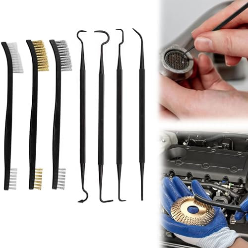 7Pcs Cepillos de Alambre Pequeños, Mini Cepillos de Alambre Limpieza Kit, Cepillo de Latón Pequeño, Juego de Cepillos de Acero Inoxidable, Cepillo Alambre Acero Inoxidable, Mini Cepillos Metálicos