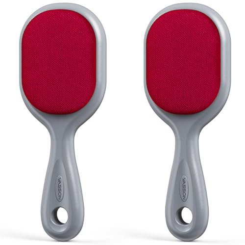 VASSON Spazzola per Pelucchi su Entrambi i Lati - per Vestiti, da Viaggio, in Velluto (Confezione da 2)