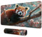 BFDHGQZC Spielmatte mit rotem Panda-Motiv für MTG und TCG, 61 x 35,6 cm, Spielmatte für MTG/RPG/CCG, Sammelkartenspiel, Spielmatte, perfekt für Kartenspiele, Videospiele, Computer, Büro