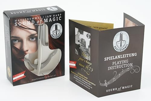 Maultrommel Mundtrommel Geschenkset Schwarz Österreich Jaw Harp mit Anleitung (Nr.15 (92mm) Eichel)