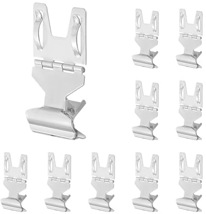 PATIKIL 10Pcs Porte-Etiquettes En Métal, Porte-Etiquettes Rotatif Supports D'Affichage Pinces Pour Étiquettes Présentoir Merchandising Pinces Pour Supermarché Affichage Retail, Ton Argenté
