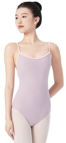 RuiBalletto Women's Camisole Ballet Dance Leotards for Adult Gymnastics Bodysuit with Lining