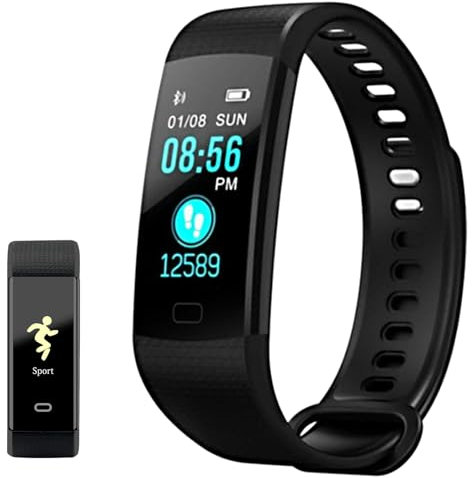 iSTYLE Activity Tracker, Health Heart Rate Monitor Sleep Monitor, Bluetooth Smart Watch, Waterproof Sport Fitness Tracker Step Pedometer Calorie Counter (Black)