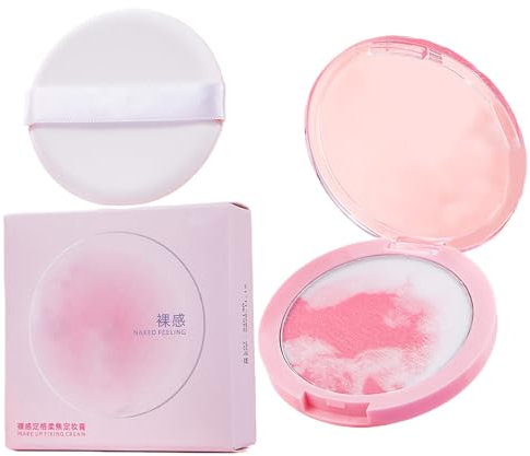 Cipria Compatta,Fondotinta Opaco Naturale in Polvere - Crema Viso CC a Lunga con Fissaggio per Pelle Matura Ideale per Donne di Tutte le Età