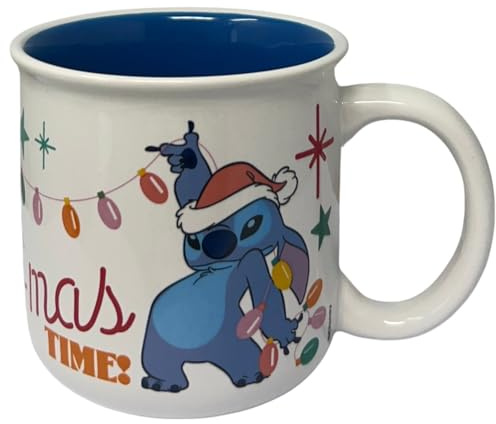 Tazza Stitch Disney tema natale modello mug in ceramica tazzone ciotola da colazione 414 ml per bambini