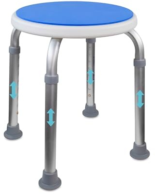 Mobiclinic®, Tabouret Salle de Bain, Embouts Antidérapants, Assise Confortable en EVA, Tabouret de Douche, Jusqu'à 100 kg, Léger et Résistant, Aluminium, Foco