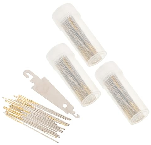 iplusmile Lot de 120 set de Aiguilles à Broder en Métal Tête Surdimensionnée 38 CM Épingles à Coudre pour Point de Croix Couture et Tricot Accessoire de Bricolage Flacon de Rangement