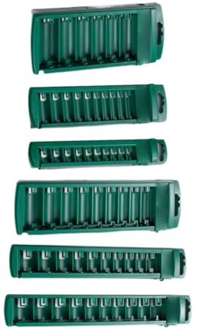 Caja organizadora de enchufes de 1/4 3/8 1/2 pulgadas, soporte de riel de plástico ABS, almacenamiento seguro para electricista, mecánico, hogar, garaje, kit de herramientas