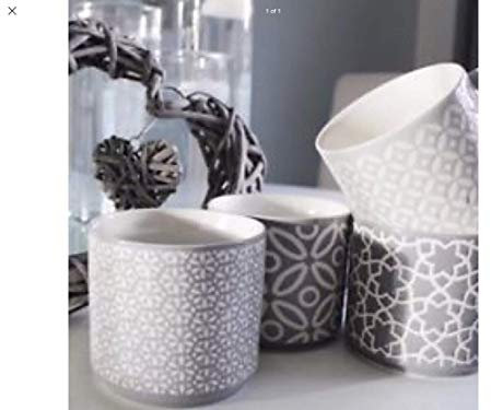 EEMKAY New Beautiful Jumbo Geo Embossed 4pk Stacking Ceramic Coffee Mugs with Holder