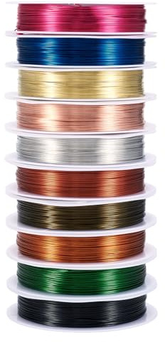 Beadthoven 10Rolls 24Gauge/0.5mm Tarnish Resistant Copper Wire Mixed Color 295Ft/90M Bendable Jewelry Beading Bare Metal Wires for Jewelry Wrapping Making Floral Sculpture Crafts 9M/roll