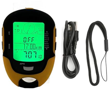 Handheld Altimeter, Portable Digital Navigation GPS with Outdoor Temperature Meter, Compact Elevation Tracker, for Hikers Campers Travelers Backpacking Fishing Adventures