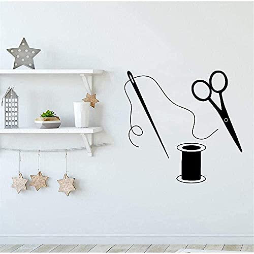 Adesivi Murali Decorazioni Per La Casa Carta Da Parati Forbici Per Cucire Sarto Per Cucire Stanza Per Cucire Arte Murale 40X38 Cm