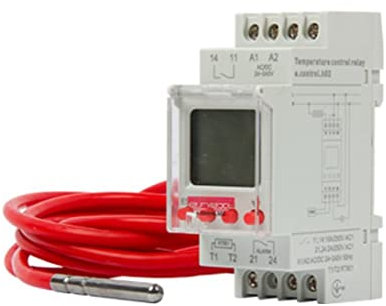 E.NEXT Temperaturregler Digital Temperaturschalter Thermostat Hutschiene -25 +130 С 16A Funktion - Heizen / Kühlen, Grau