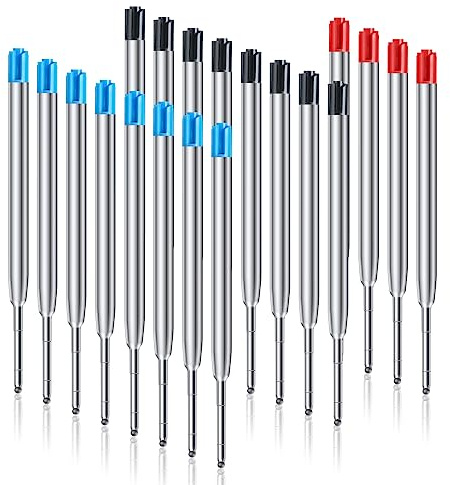 OFFCUP Kugelschreiberminen Metall, 20pcs Großraumminen Metall Ersatzminen, Kugelschreiber Minen Kompatible Parker Kugelschreiber Ersatzminen für das G2-Format, Ballpoint Pen Refills 1,0mm Strichstärke
